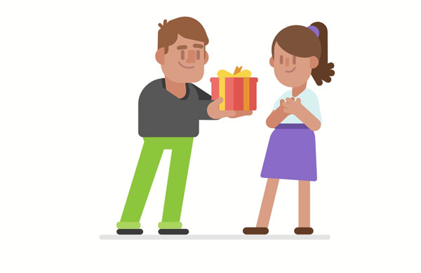 After their wedding, Mia and Kevin exchanged gifts.