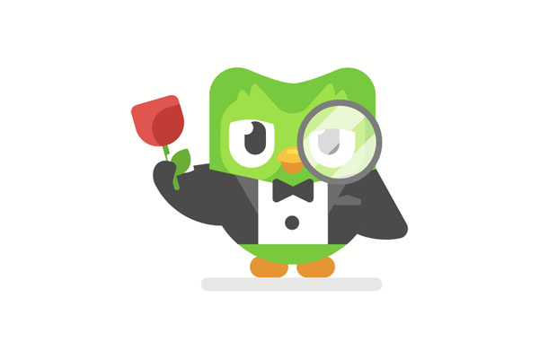 He looks nice with that rose.