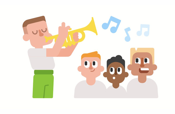 I never knew Ben played the trumpet in school.