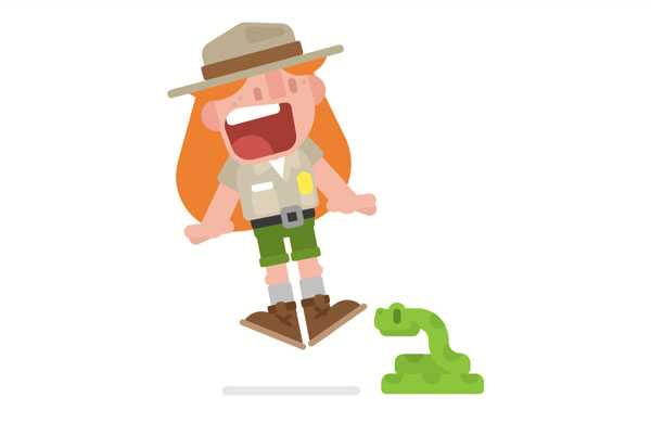 On her way to school, Emma saw a snake and she’s really scared.  My dream was so scary. There was a huge, green snake in it!