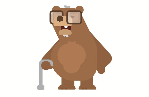 Grandfather Bear is almost blind. It is difficult for him to see.