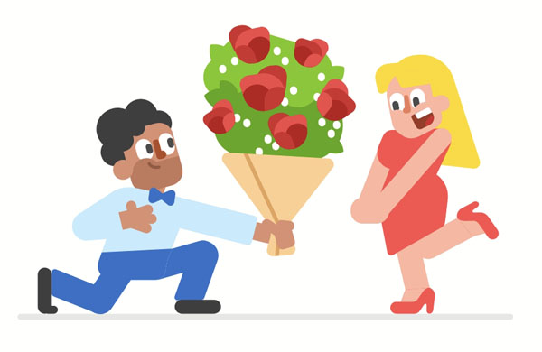 The roses that my partner gave me were huge!  Oh, you’re so romantic! I love the flowers!