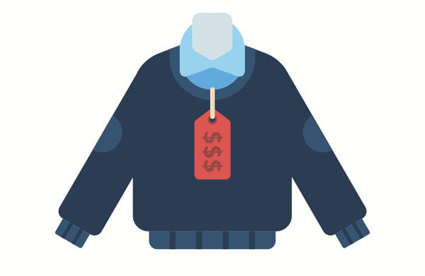 That sweater is pretty expensive. I’d like something that’s cheaper.  This sweater is nice, but the price is high.