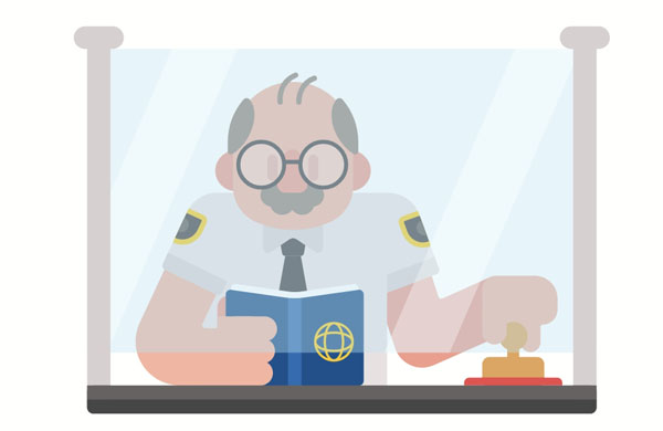 When you enter a new country, the airport workers check your passport at passport control. He checked my passport to see if I had a visa to enter Spanish.  They checked my visa at passport control.  Airport security found false information in a passenger’s passport.