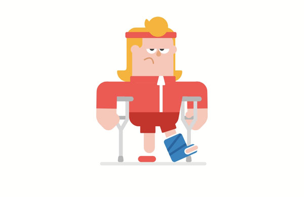 Eddy still went to court though his leg was broken.