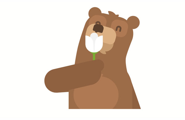 That bear loves the smell of the flowers here.  The bear loves the smell of the white flowers.  There’s nothing I like better than the beauty and fragrance of flowers!