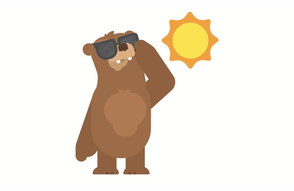 It’s so bright outside! The bear needs to wear sunglasses!