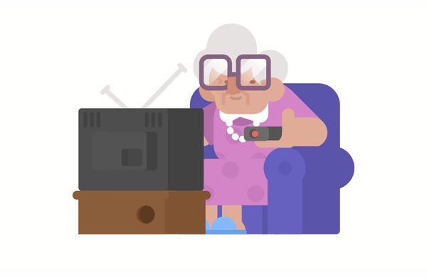 We used to have a 10 inch TV, but we have a 32 inch TV now. It’s much bigger!  Grandma, can you turn down the TV?  Grandma enjoys watching films on TV, but she doesn’t like commercials.