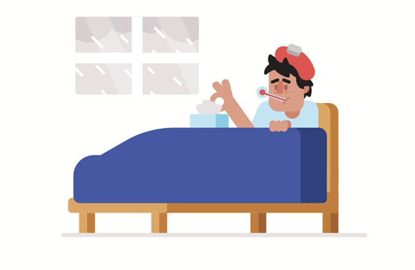 I’m still sick because I didn’t follow the doctor’s instructions. It’s a shame that I’m sick today. I wanted to go to the party!  It’s too bad that I’m sick. We’ll have to cancel the party.  People who have this illness have to stay in bed for weeks.