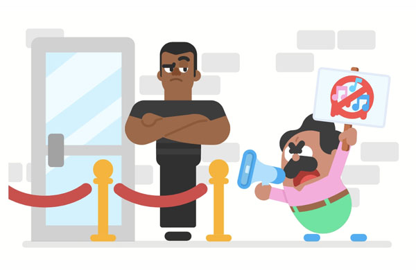 The music is too loud at the nightclub.