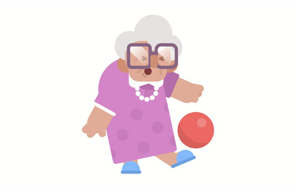 Grandma is in a good mood when she plays with us.