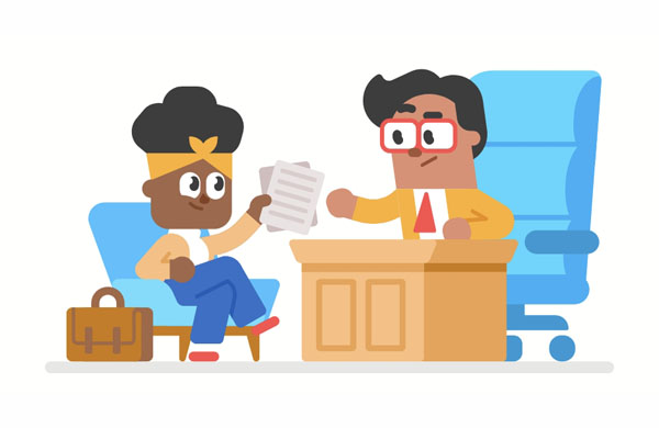 Bea shook hands with the boss after she agreed to work there.  I am the right person for the job.