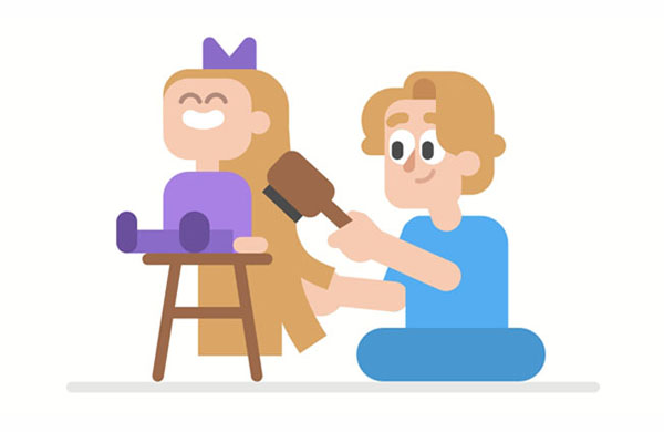 Before applying for this job, I was a hairstylist for children.