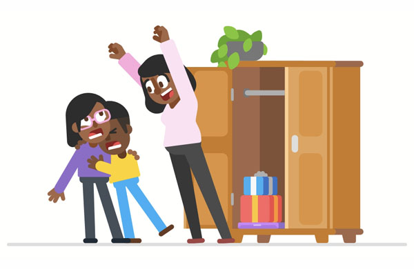 I hid in the closet for a while before surprising you.  Imagine what a surprise it will be when they see her!