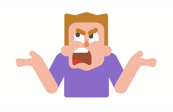 Does he annoy you with all his shouting?  In my opinion, the project was done extremely badly. We need to do it again.