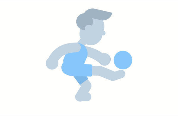 I kicked the ball too high and hurt my chin!