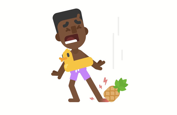 I was really painful when a pineapple fell on my foot!