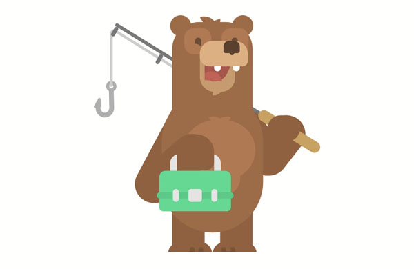 During his fishing trip, Mr. Bear stayed close to the part of the river where the biggest fish were hiding.