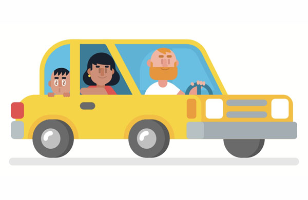 Bob and his family packed their things into the car and moved to a new house.