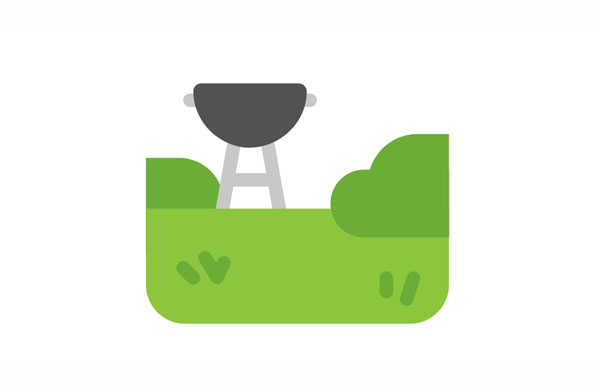 We love having a grill outside. We can have a barbecue anytime!