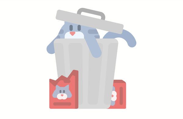 My neighbors need to control their cat. It always getting in my trash can!