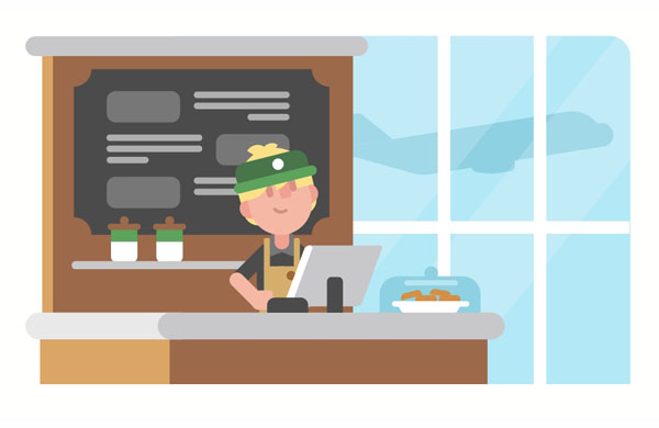 Our cafe just opened a new branch next to the airport!