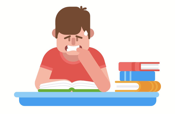 Ben always stresses out about exams! He&nbsp;stays up&nbsp;late and won&rsquo;t rest until the test is&nbsp;over!