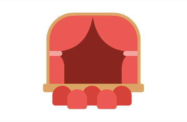 There aren&rsquo;t many seats because it&rsquo;s a&nbsp;small theater.  No&nbsp;one is&nbsp;at&nbsp;the theater yet. It&rsquo;s empty!