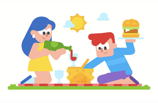 I was delighted when you invited me on a picnic. I love eating outside.