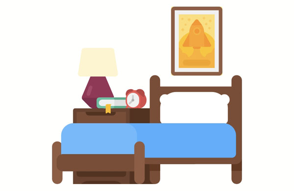 I like to lie on my bed and read.