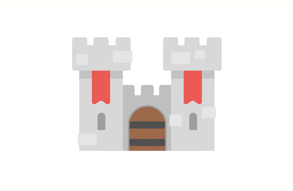 When the monster arrived, everyone ran toward the castle.  The king lived in a beautiful palace.