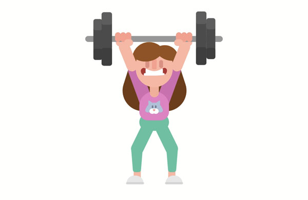 The princess has strong shoulders because she exercises a lot.