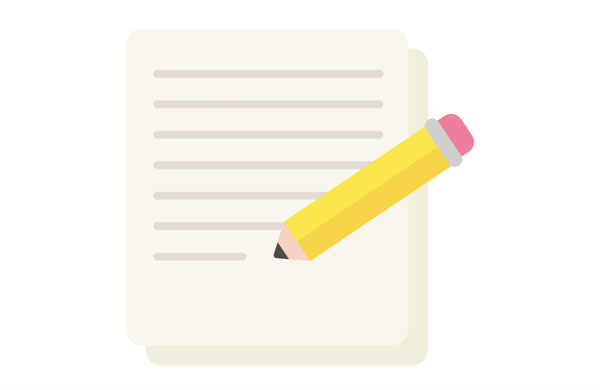 When students write an essay, they write several pages about on question.